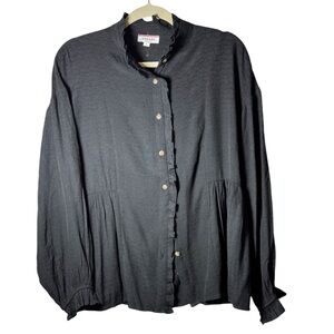 Andree By Unit Women’s Black Button Down Blouse